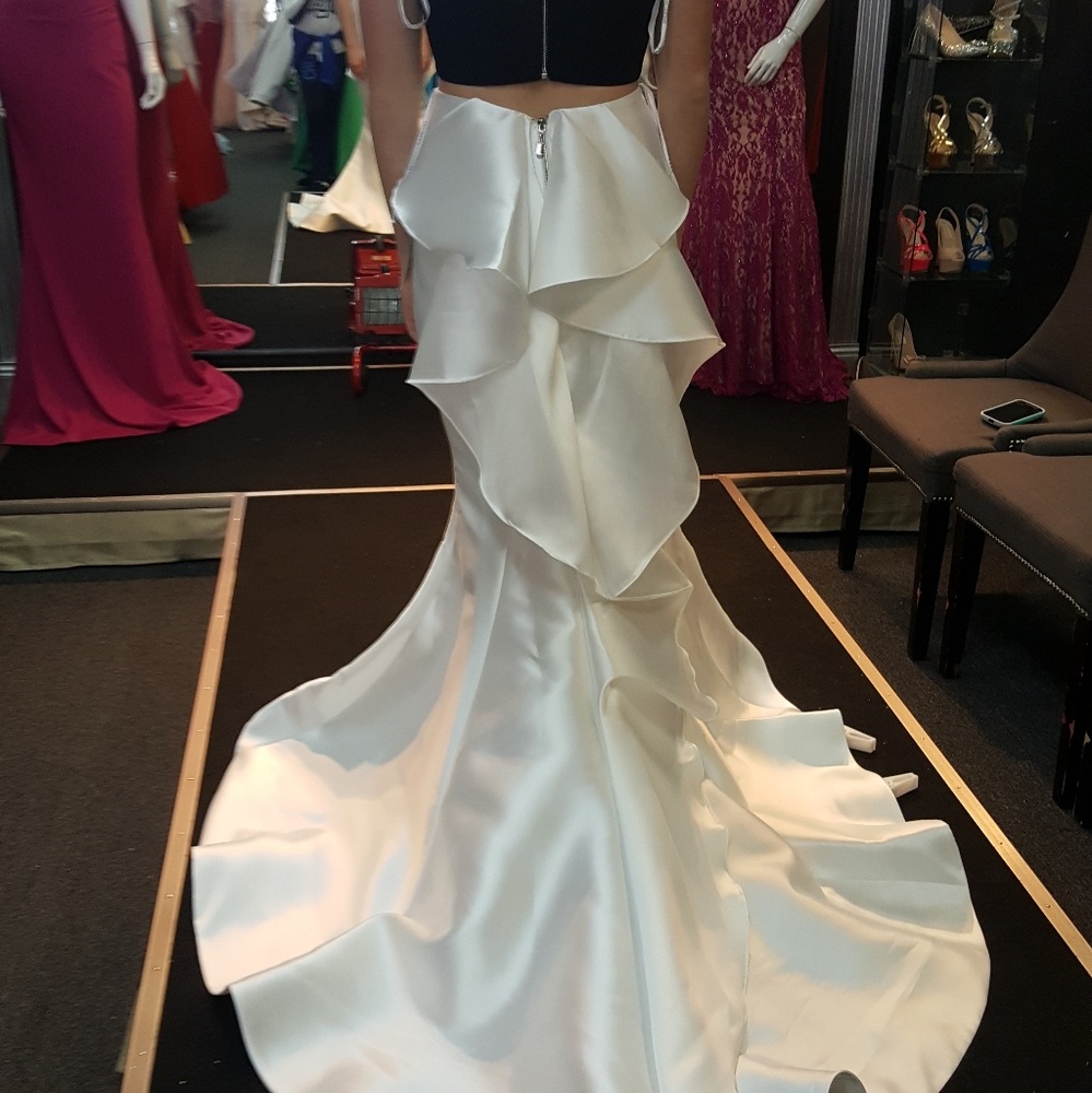 Sherri Hill Black and White Prom Gown